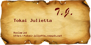 Tokai Julietta névjegykártya